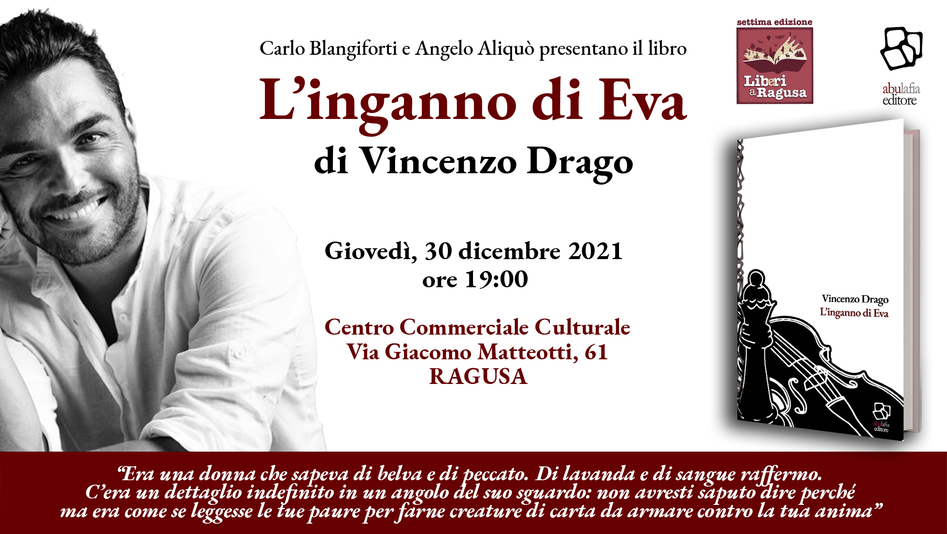 Vincenzo Drago “L’inganno di Eva” [Ragusa, 30 dicembre 2021]